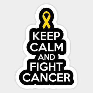 Keep Calm and Fight Cancer - Gold Ribbon Sticker